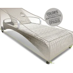 Brighton Entretien Du Mobilier | - Housse pour bain de soleil en tissu anthracite - 200x72x110 cm