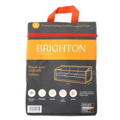 Brighton - Housse pour canapé 3 places en polyester anthracite - 210x100x70 cm New