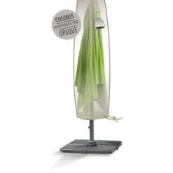 Brighton Entretien Du Mobilier | - Housse pour parasol droit D.4 m polyester anthracite - H.200xD.25 cm