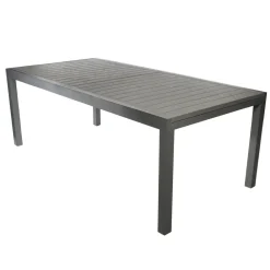 Brighton - Table de jardin GAIA grise en aluminium - L 206/308 x l 100 x H 76 Outlet
