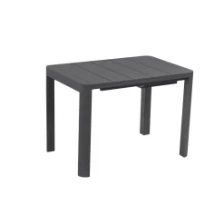 Brighton - Table de jardin à rallonge VOLUTE, anthracite - 106,5/143,5x70x75cm