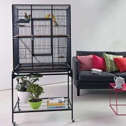 NA Cages, Volières Et Accessoires|Cages Et Accessoires | Cage bubu XL : Anthracite Hauteur 160 cm