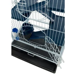 NA Cages Et Accessoires | Cage Tower à 3 étages pour chinchilla,furet : blanc,bleu Hauteur 93cm