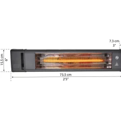 Canopia By Palram - Chauffage extérieur en aluminium et fibre de carbone 1800 w New