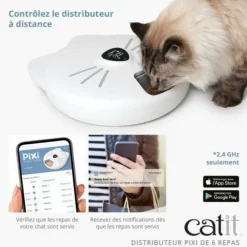 Cat It Gamelles Et Autres Accessoires | - Distributeur de repas pour chat connecté - catit - pixi smart - 6 x 170ml - ecran tactile lcd - avec blocs réfrigérants