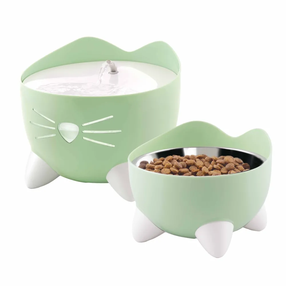 Cat it - Fontaine à eau combo kit pour chat 2L-200ml-20x20x17cm vert Online