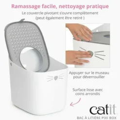 Cat It Paniers, Transports Et Chatières | - Maison de toilette bac a litiere pour chat - catit - pixi box - entrée par le haut