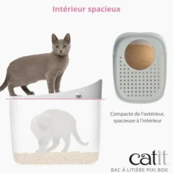 Cat It Paniers, Transports Et Chatières | - Maison de toilette bac a litiere pour chat - catit - pixi box - entrée par le haut