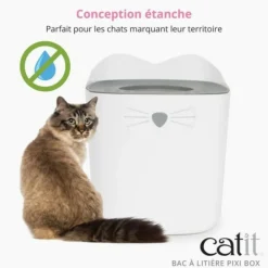 Cat It Paniers, Transports Et Chatières | - Maison de toilette bac a litiere pour chat - catit - pixi box - entrée par le haut