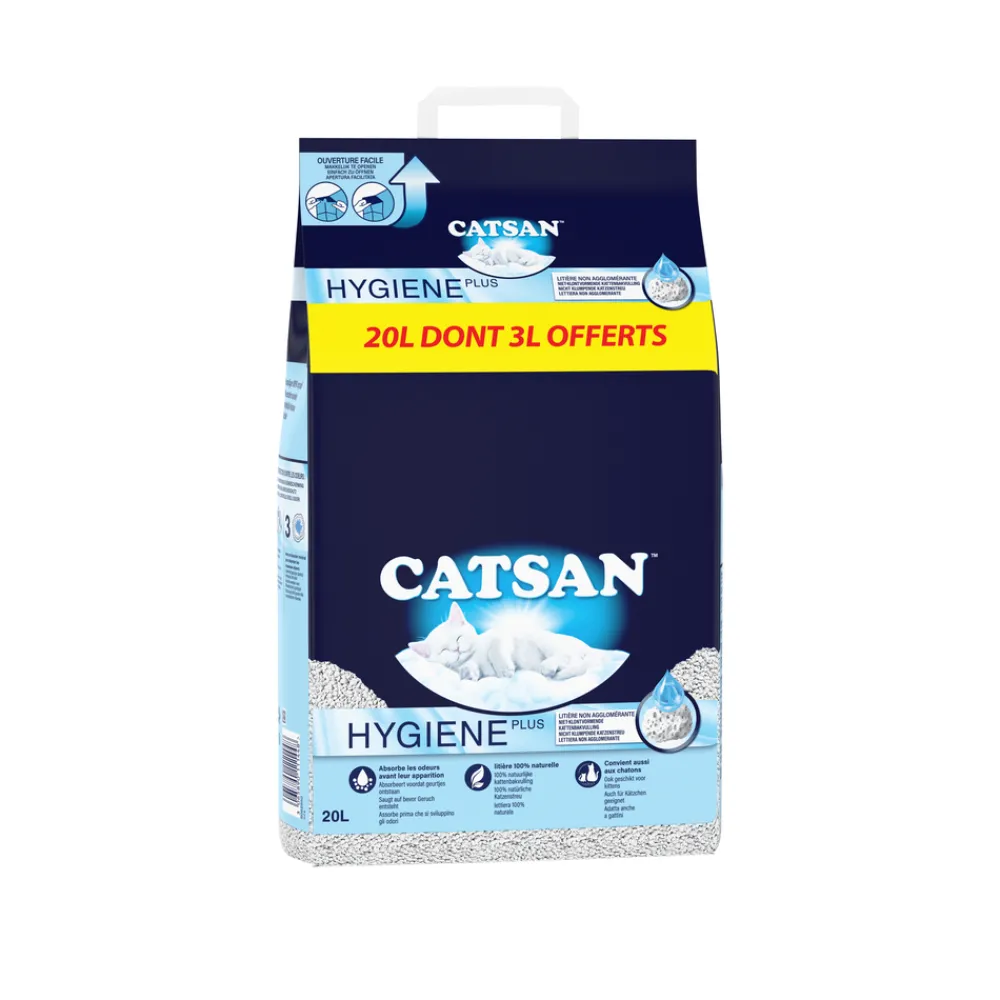 Catsan Hygiène Et Soins|Hygiène Et Soins | - Litière minérale pour chat Hygiène Plus - 20 litres