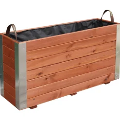 Cerland Pots, Jardinières Et Carrés Potagers | - Bac à fleurs en bois lasuré 100 x 30 x 50 cm bambou