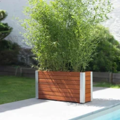 Cerland Pots, Jardinières Et Carrés Potagers | - Bac à fleurs en bois lasuré 100 x 30 x 50 cm bambou