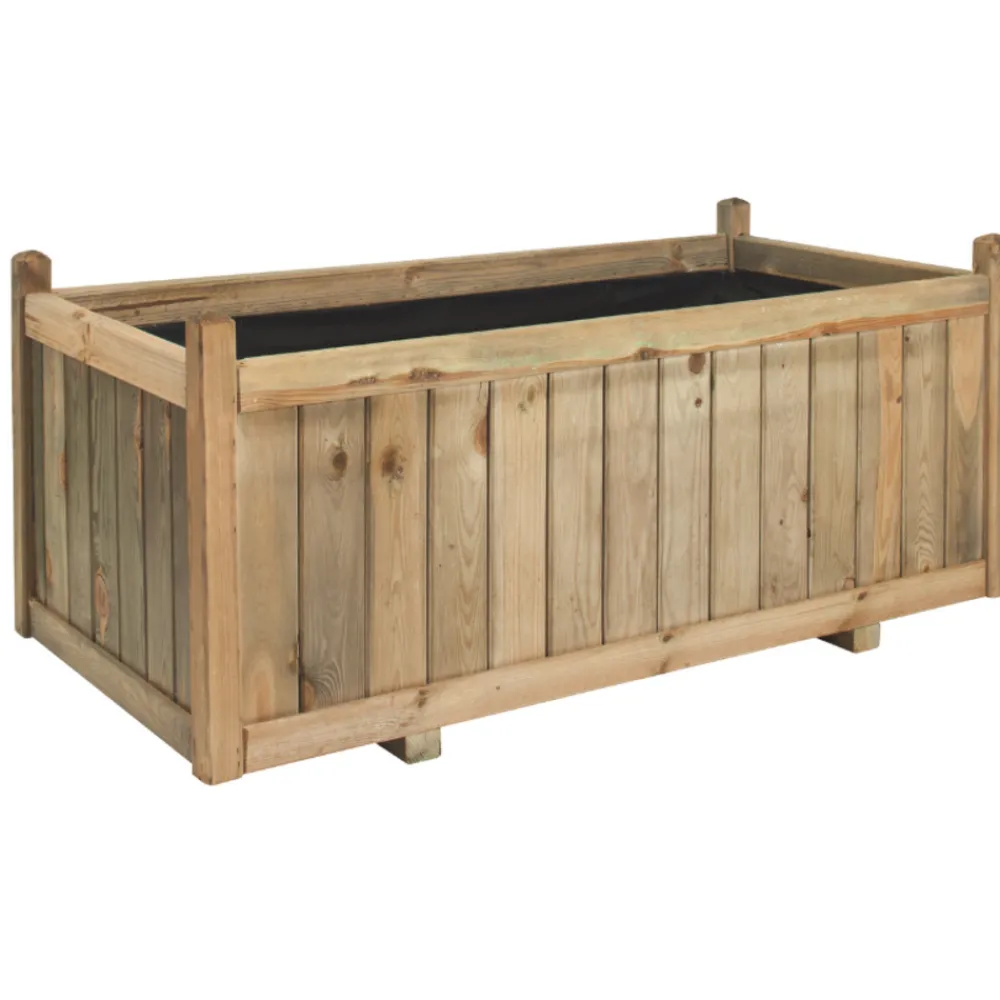 Cerland Pots, Jardinières Et Carrés Potagers | - Bac à fleurs en bois vendome 220 l -120 x 60 x h50 cm