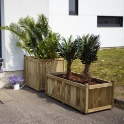 Cerland Pots, Jardinières Et Carrés Potagers | - Bac à fleurs en bois vendome 220 l -120 x 60 x h50 cm