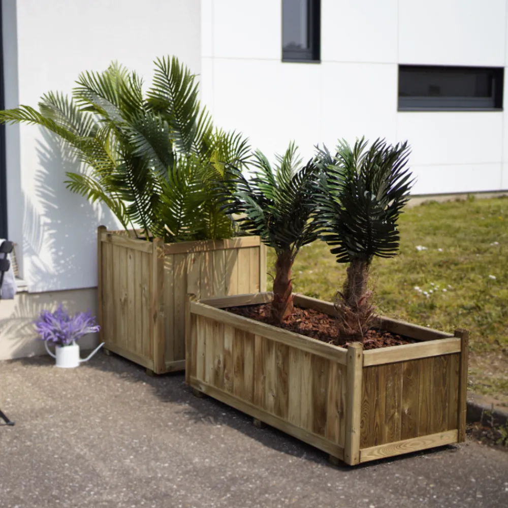 Cerland Pots, Jardinières Et Carrés Potagers | - Bac à fleurs en bois vendome 220 l -120 x 60 x h50 cm