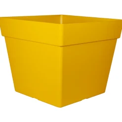 Chapelu Frères Cache-Pots Et Bacs D'Intérieur|Pots Et Jardinières | CHAPELU FRÈRES - Pot carré Enzo 40, coloris Pollen - L.39xl.39xH.33cm