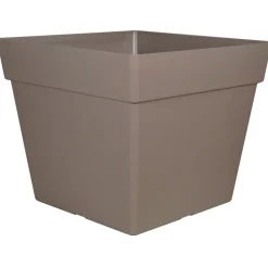 Chapelu Frères Cache-Pots Et Bacs D'Intérieur|Pots Et Jardinières | CHAPELU FRÈRES - Pot carré Enzo 40, coloris Taupe, L.39xl.39xH.33cm