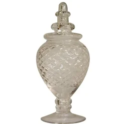 Chehoma Vases Et Coupes | - Bocal sur base verre diamant 21x10cm