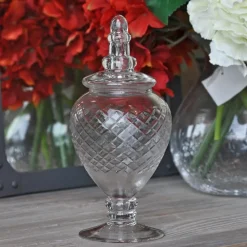 Chehoma Vases Et Coupes | - Bocal sur base verre diamant 21x10cm
