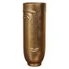 Chehoma Vases Et Coupes | - Vase haut face laiton doré 28x10x10cm