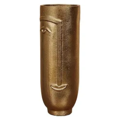 Chehoma Vases Et Coupes | - Vase haut face laiton doré 28x10x10cm