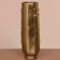 Chehoma Vases Et Coupes | - Vase haut face laiton doré 28x10x10cm