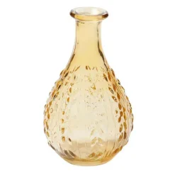 Chehoma - Vase liseron ambre verre 15x9x9cm New