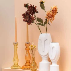 Chehoma - Vase liseron ambre verre 15x9x9cm New