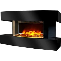 NA Bois Et Accessoires De Cheminées | Chemin'arte cheminée électrique 2000w noir - lounge medium noir