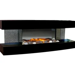 NA Bois Et Accessoires De Cheminées | Chemin'arte cheminée électrique design 2000w noir - lounge noire