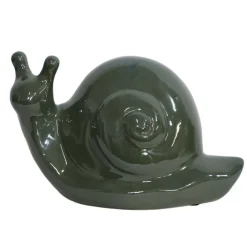 Chemin De Campagne Objets De Décoration | - Escargot en céramique émaillée verte 25 x 14.5 x 15 cm