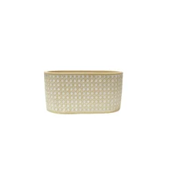 Chemin De Campagne - Jardinière "cannage" béton beige et blanc 26.5 x 15 x 13 cm Hot