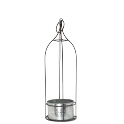Chemin De Campagne Pots Et Jardinières | - Jardinière extérieure pot fleurs jardin métal gris ø12x41.5cm