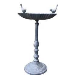 Chemin De Campagne - Mangeoire à oiseaux sur pied abreuvoir jardin fonte grise 50cm Discount