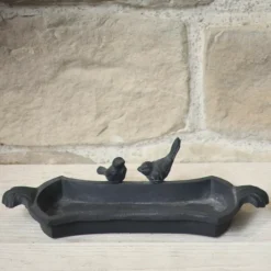 Chemin De Campagne - Mangeoire à oiseaux abreuvoir jardin fonte grise 30cm Online