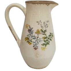 Chemin De Campagne Vases Et Coupes | - Pichet vase en céramique beige 20 x 14 x 25 cm