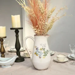 Chemin De Campagne Vases Et Coupes | - Pichet vase en céramique beige 20 x 14 x 25 cm