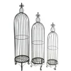 Chemin De Campagne Cages, Volières Et Accessoires | - Set3 grandes cages à oiseaux décoratives sur pieds fer marron 165cm