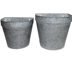 Chemin De Campagne - Set2 jardinière extérieure murale porte fer forgé vintage gris 21-24cm Best