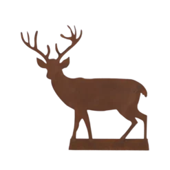 Chemin De Campagne - Statue statuette cerf extérieur jardin métal rouillé marron 130cm Hot