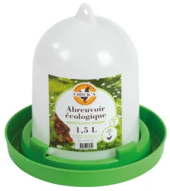 Chick'a Alimentation | - Abreuvoir plastique ligne verte 1.5 l