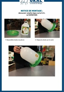 Chick'a Alimentation | - Abreuvoir volaille ligne verte 5.5 l