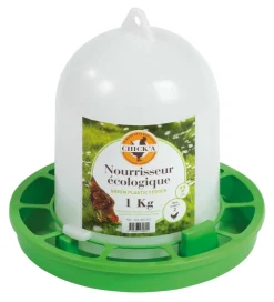 Chick'a - Nourrisseur à trémie ligne verte 1 kg Sale