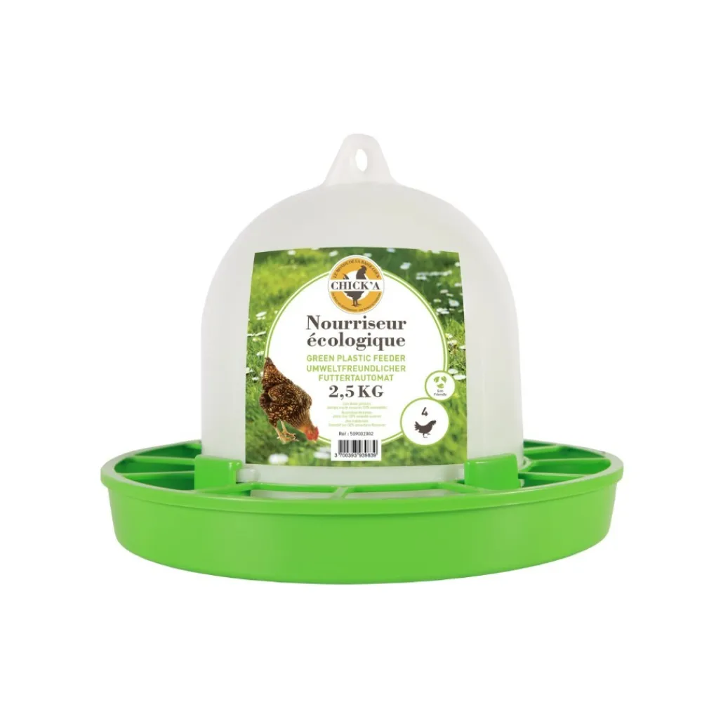 Chick'a - Nourrisseur à trémie ligne verte 2,5 kg Outlet
