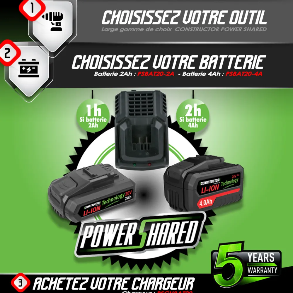 Constructor - Tondeuse à gazon 40v (2x20v) 34 cm - sans batterie -