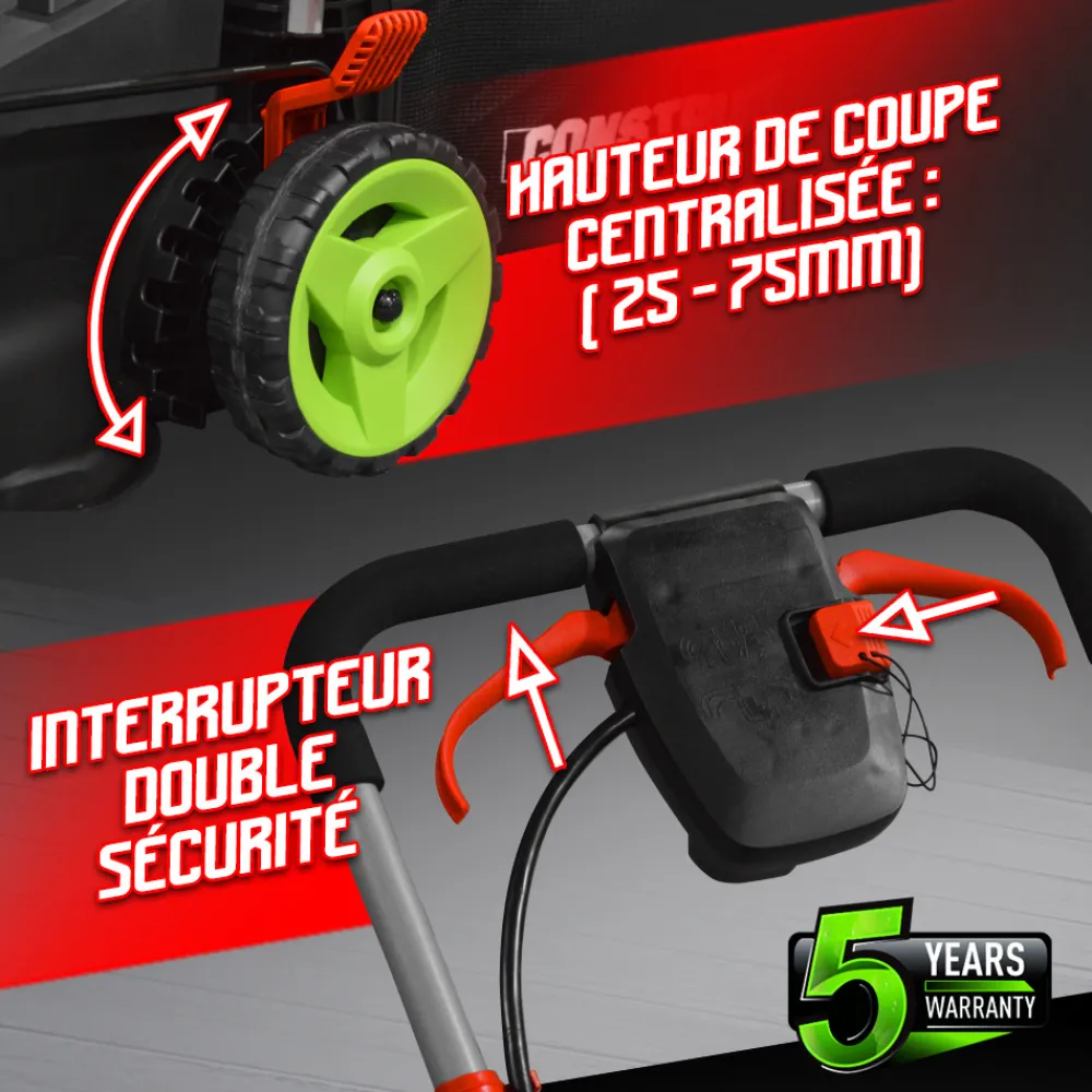 Constructor - Tondeuse à gazon 40v (2x20v) 34 cm - sans batterie -
