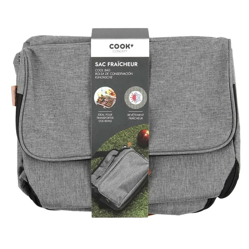Cook Concept Entretien De La Maison | - Lunch bag gris zippé 25,4x20,3x12,7cm