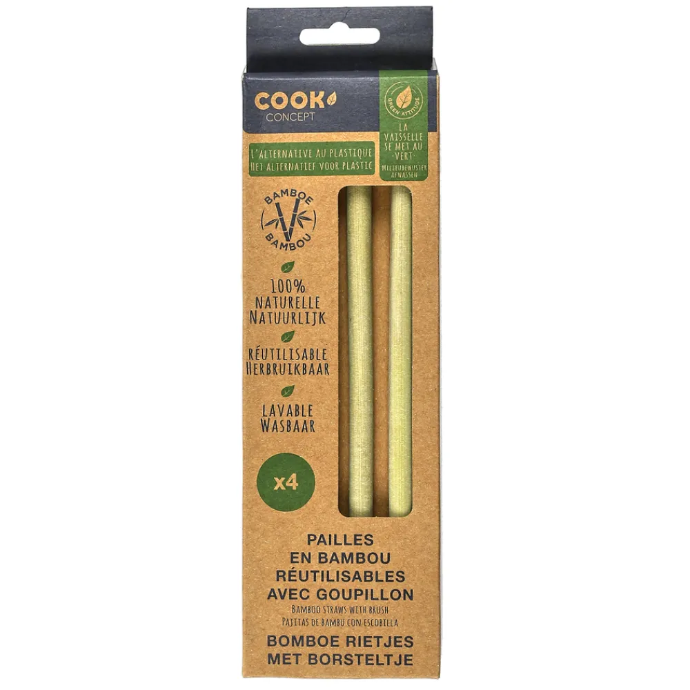 Cook Concept Entretien De La Maison | - Paille en bambou (x4 pailles)