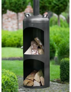 Cook King Chauffage D’Extérieur | - Cheminée d'extérieur cylindrique en acier faro 40x40x132 cm