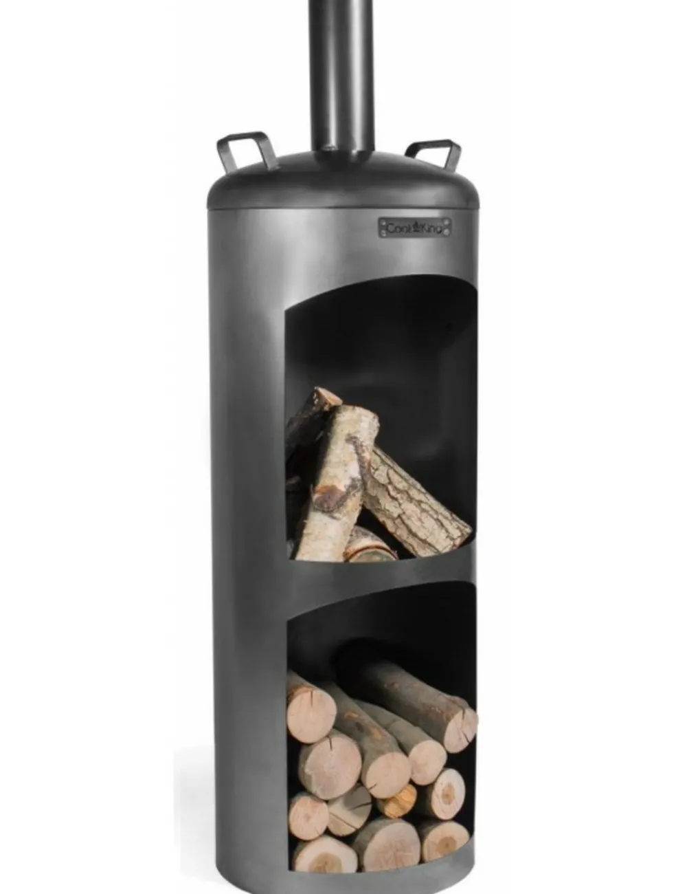 Cook King Chauffage D’Extérieur | - Cheminée d'extérieur cylindrique en acier faro 40x40x132 cm